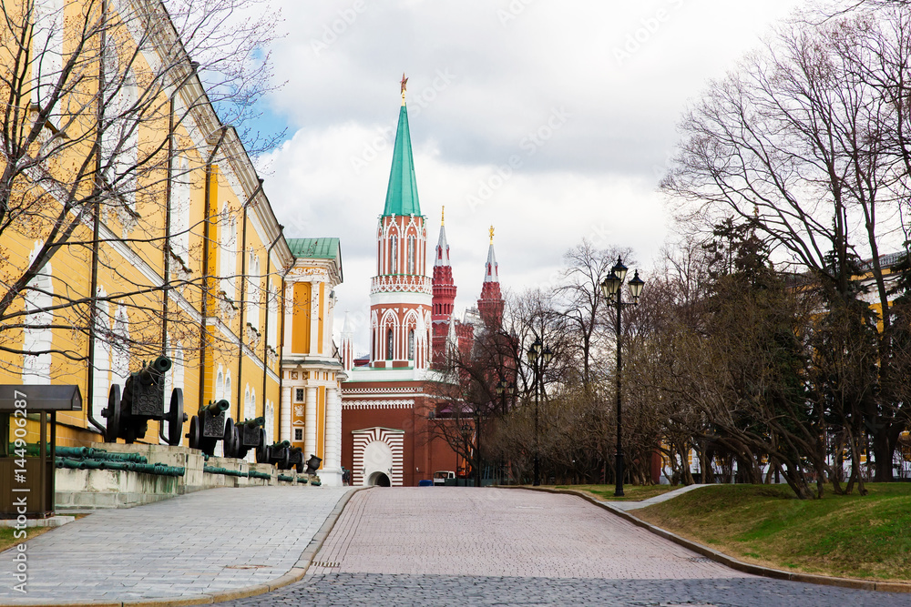 Obraz premium Moscow Kremlin, Nikolskaya tower, Russia