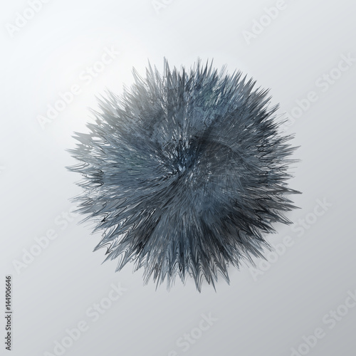 Vector illustration of abstract background with grey round shape furry sphere