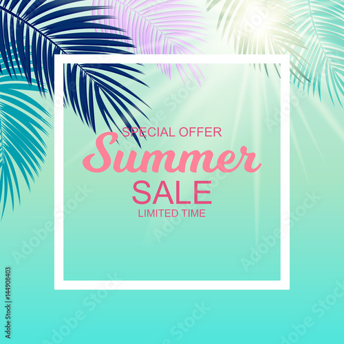 Summer Sale Background Vector Illustration