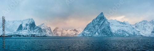 Wallpaper Mural Sunlight over the mountain in Lofoten Torontodigital.ca
