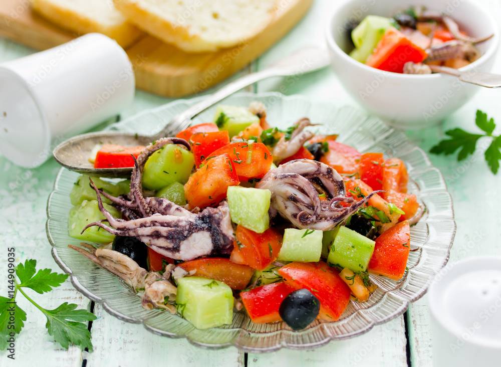 Mediterranean salad with octopus Mediterranean salad with octopus
