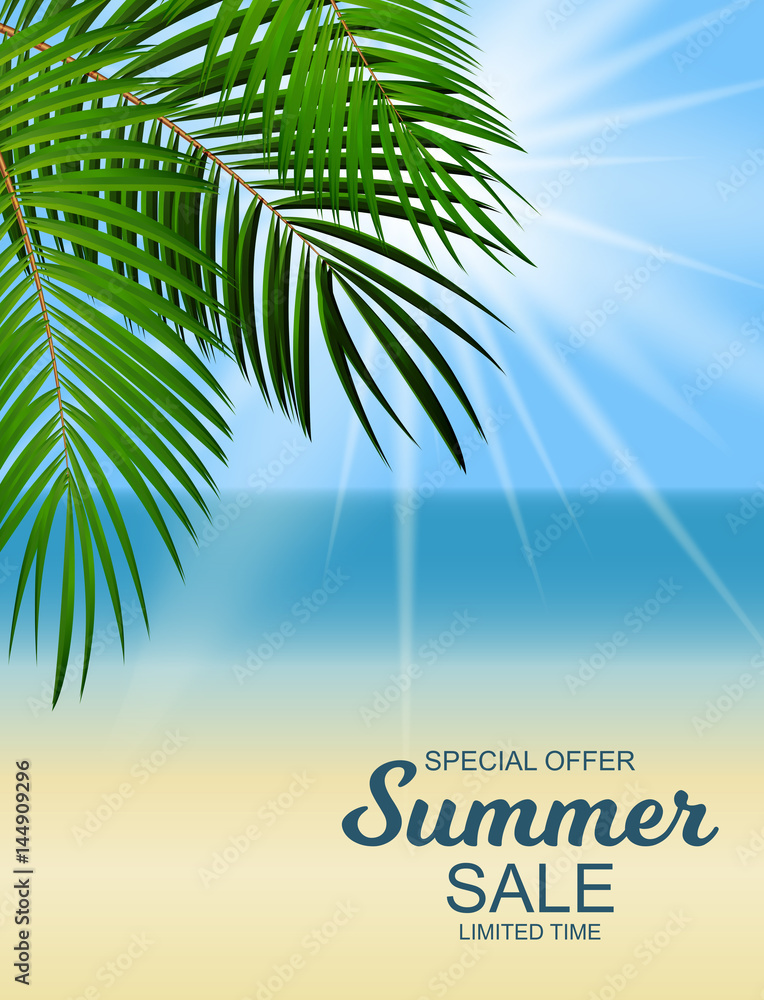 Obraz premium Summer Sale Background Vector Illustration
