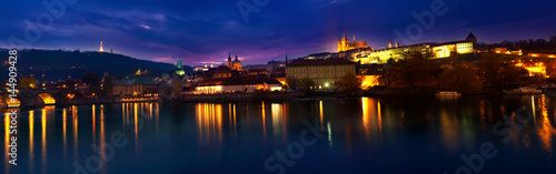 Prague night panorama