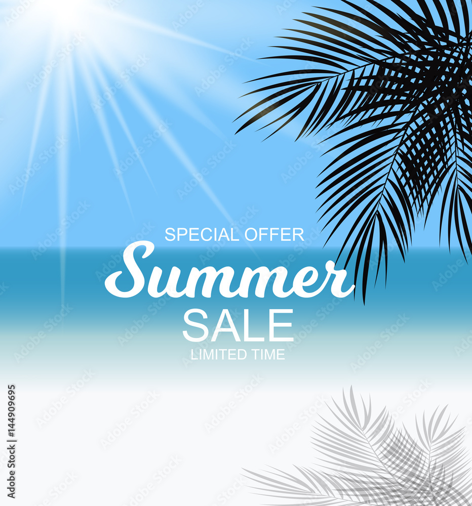 Obraz premium Summer Sale Background Vector Illustration
