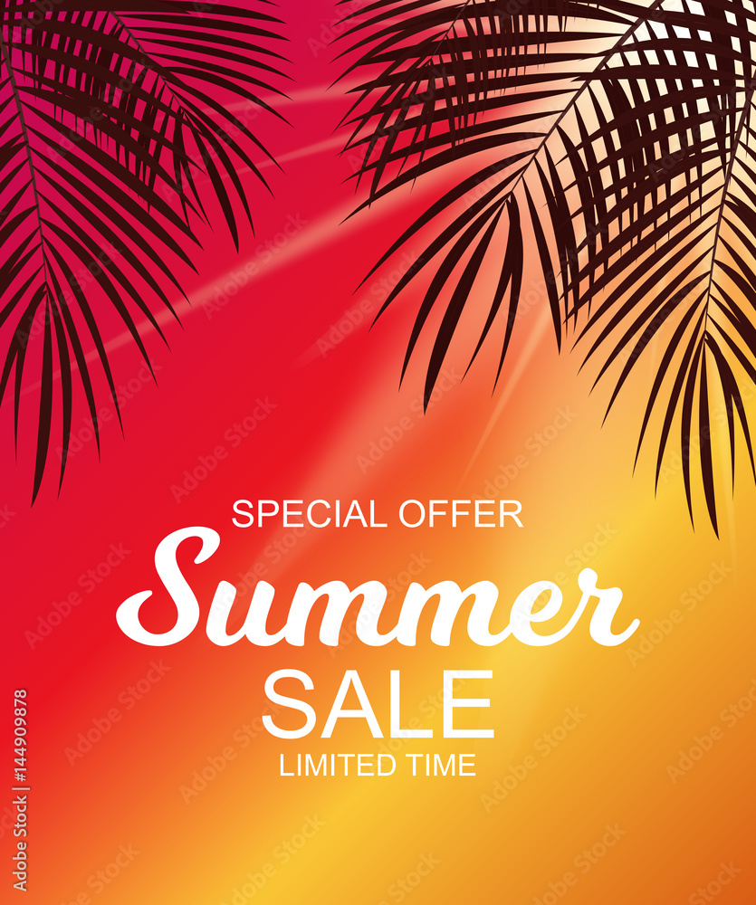 Naklejka premium Summer Sale Background Vector Illustration