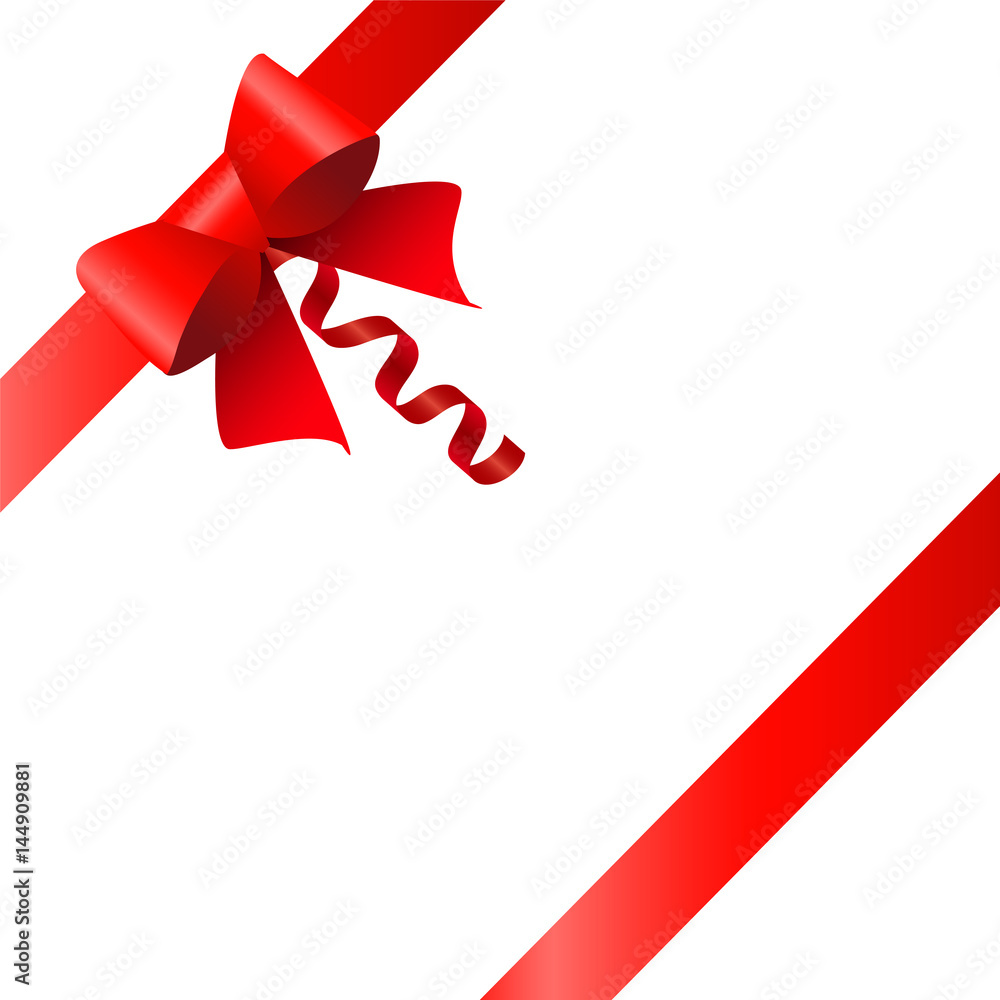 Box with ribbons. Vector illustration on white background Box with ribbons. Vector illustration on white background