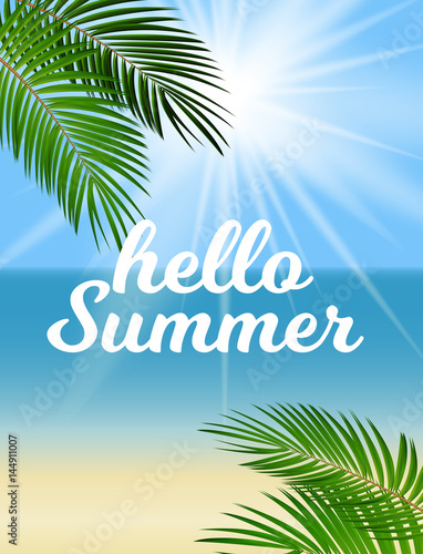 Hello Summer Natural Background Vector Illustration © olegganko