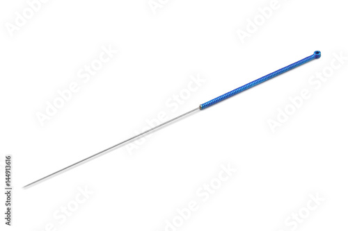 Needle for acupuncture on white background