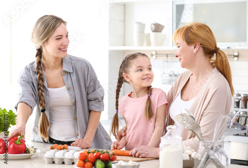 Young woman with mother and...