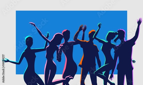 Dancing people - silhouettes