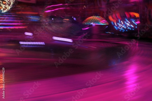 disco lights synthwave funfair fairground background Night colors of the amusement park