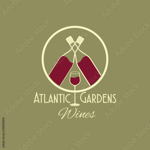 atlantic gardens wines celebration vector illustration eps 10