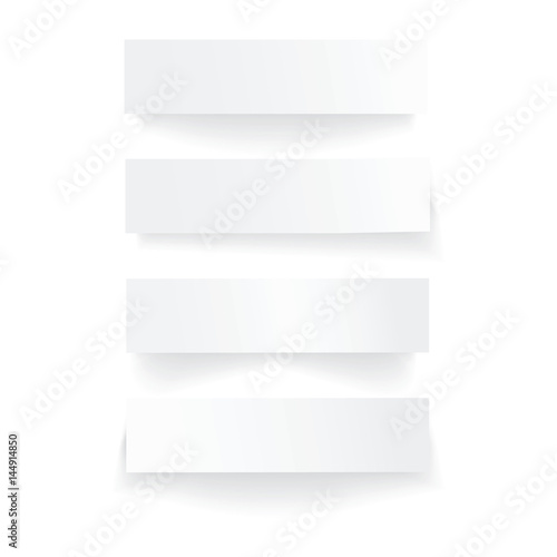 Modern vector illustration of Black and white stick note set isolated on white background