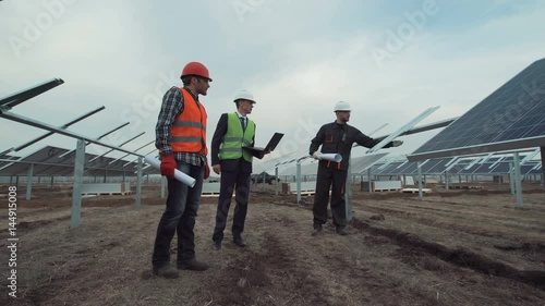 Engineers discuss building of a solar farm