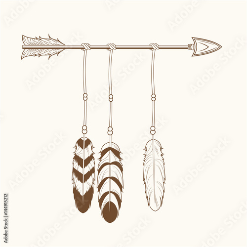 free spirit arrow feathers tribal vector illustration eps 10