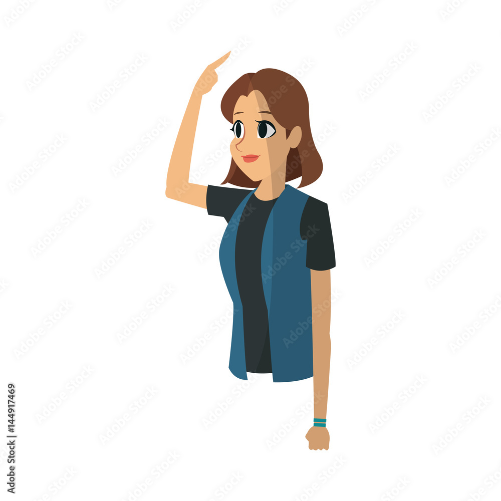 young woman cartoon icon over white background. colorful design. vector illustration young woman cartoon icon over white background. colorful design. vector illustration