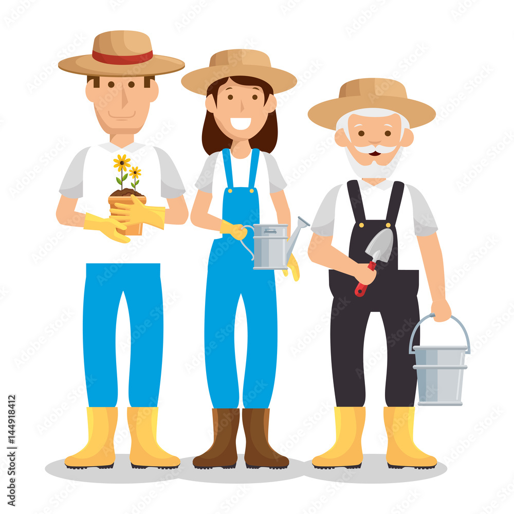 gardeners avatars characters icon vector illustration design gardeners avatars characters icon vector illustration design