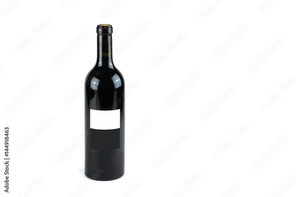 single black wine bottle isolated on white background single black wine bottle isolated on white background
