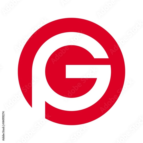 letter P and G logo vector