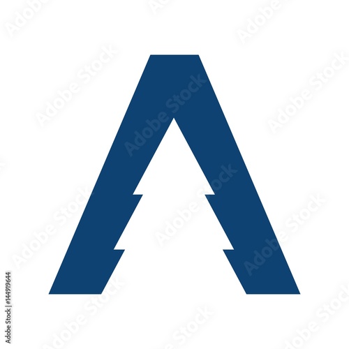 pine logo vector. letter A.