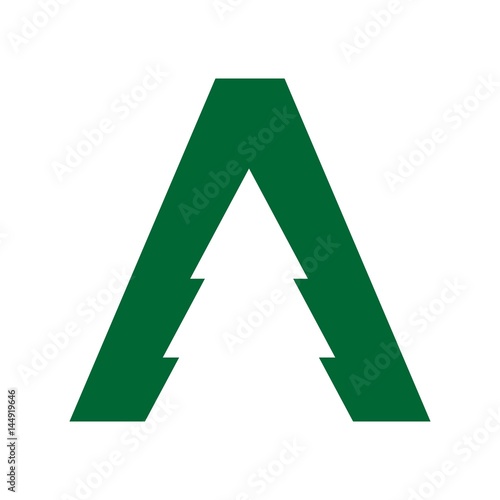 pine logo vector. letter A.