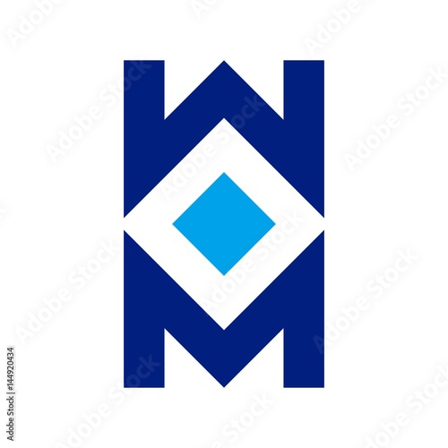 letter w and m logo vector.