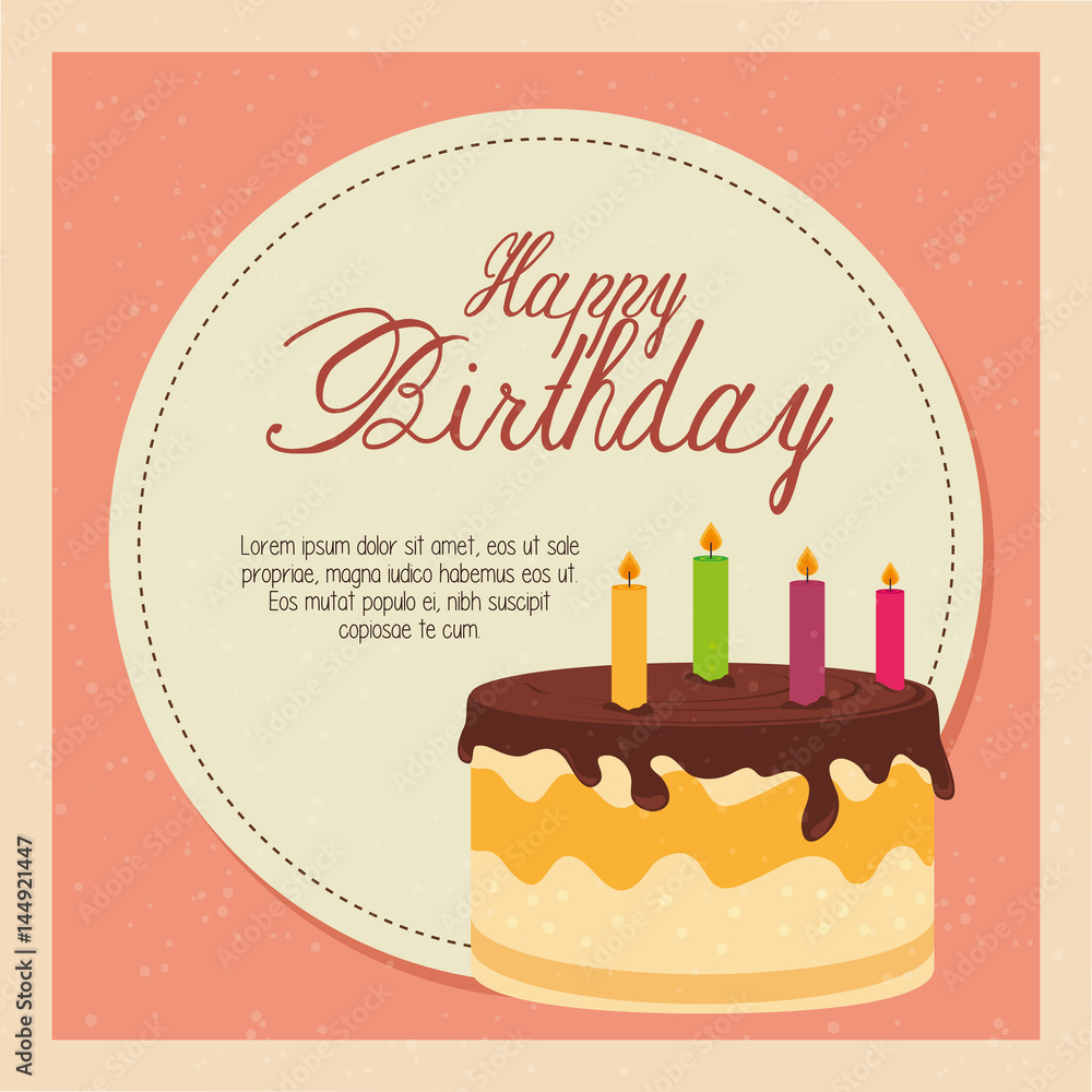 happy birthday cake card vector illustration design happy birthday cake card vector illustration design