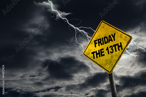 Fototapeta Friday the 13th Sign With Stormy Background