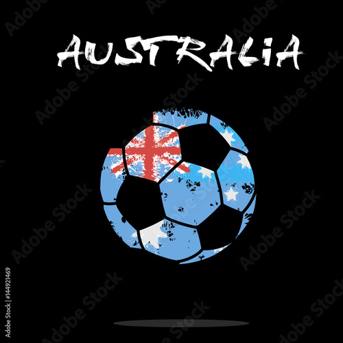 Fototapeta Naklejka Na Ścianę i Meble -  Flag of Australia as an abstract soccer ball