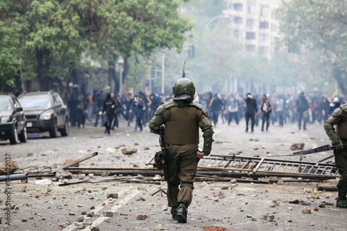 Riot Police in Chile photo