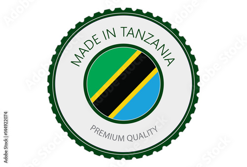 Made in Tanzania Seal, United Republic of Tanzania Flag (Vector Art)