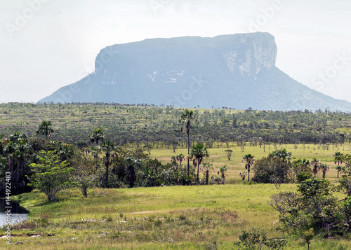 The tepui on Carrao river in the Gran Sabana - Canaima national park, Venezuela photo