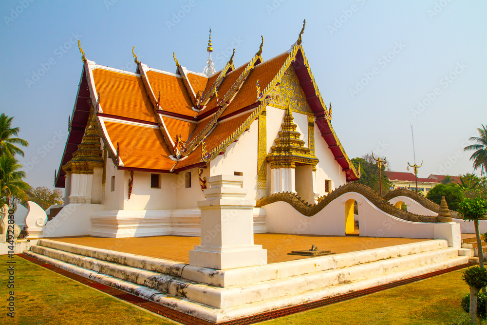 Phu Min Temple in Nan Province Northern Thailand. Famous temple in Nan Province in day time.