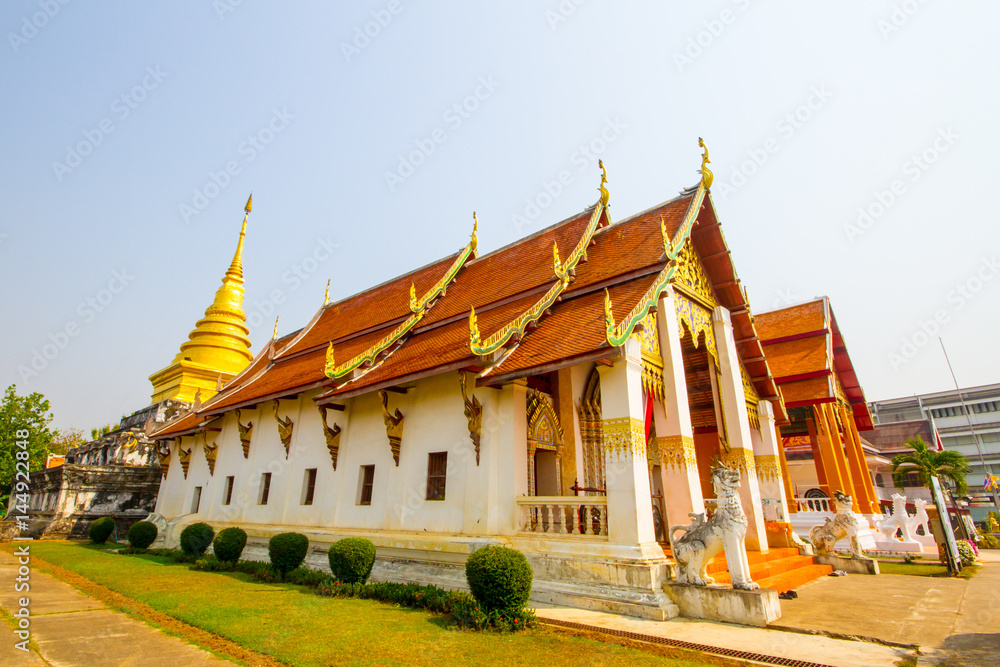Wat Prathatchangkam Temple in Nan Province Northern Thailand. A famous temple in Nan Province Thailand.