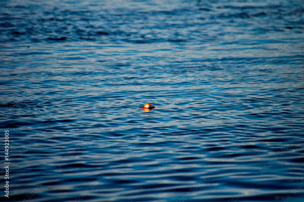 fishing buoy in the blue sea fishing buoy in the blue sea