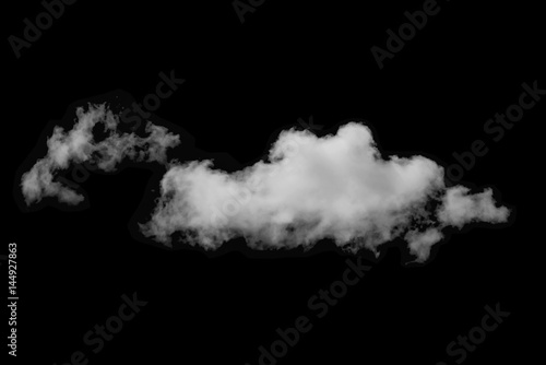 Single white cloud isolated on black, Balck and white image