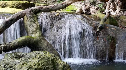 Landscape video, Chet Sao Noi Waterfall National Parkl in rainforest at Saraburi province, Thailand