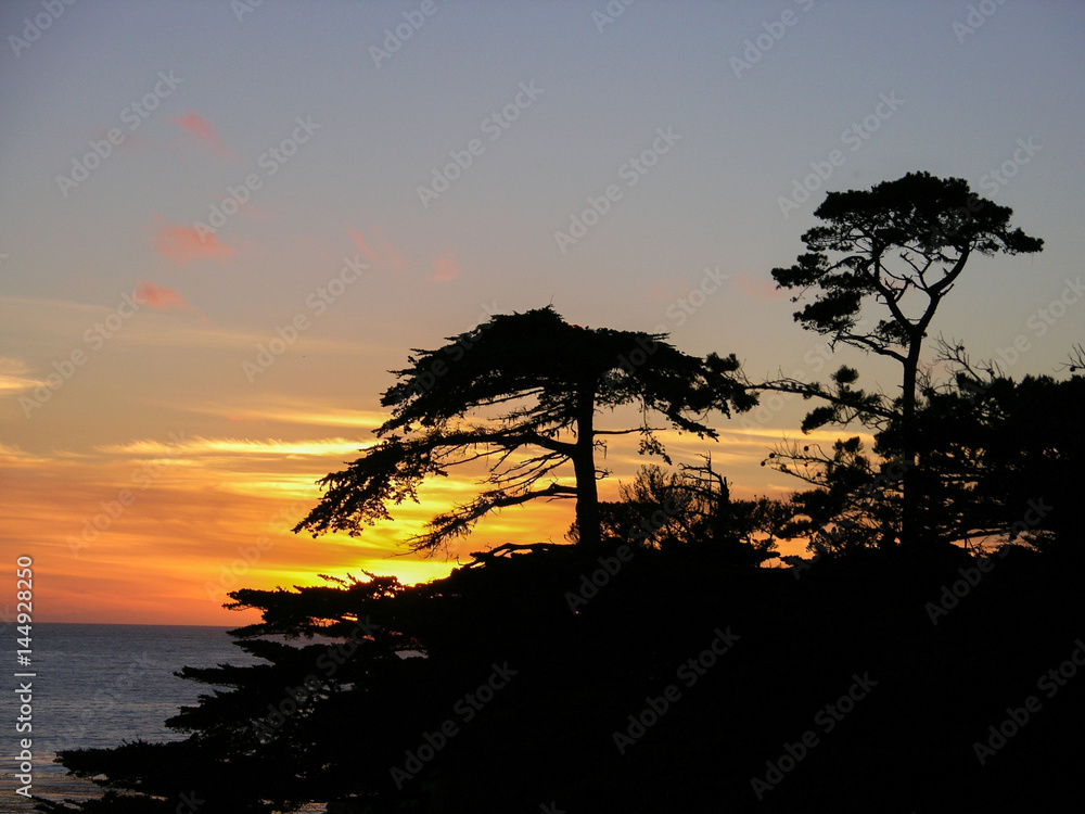 Sun sets off central California coast