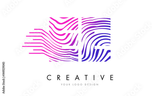 Wallpaper Mural EE E E Zebra Lines Letter Logo Design with Magenta Colors Torontodigital.ca