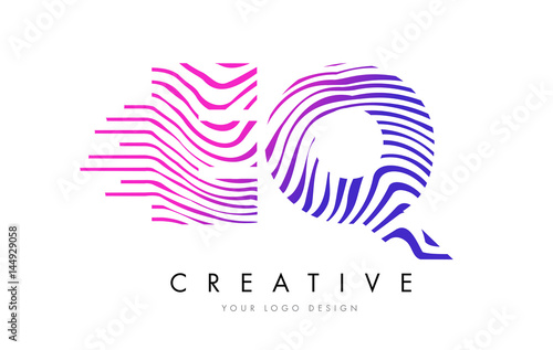 Wallpaper Mural EQ E Q Zebra Lines Letter Logo Design with Magenta Colors Torontodigital.ca