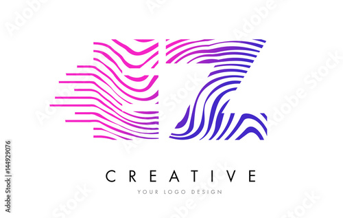 Wallpaper Mural EZ E Z Zebra Lines Letter Logo Design with Magenta Colors Torontodigital.ca
