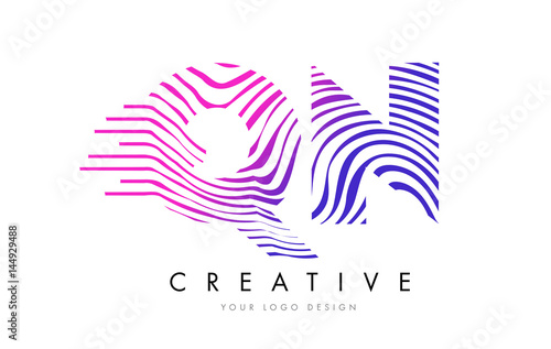 Wallpaper Mural QN Q N Zebra Lines Letter Logo Design with Magenta Colors Torontodigital.ca