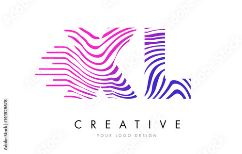 Wallpaper Mural XL X L Zebra Lines Letter Logo Design with Magenta Colors Torontodigital.ca