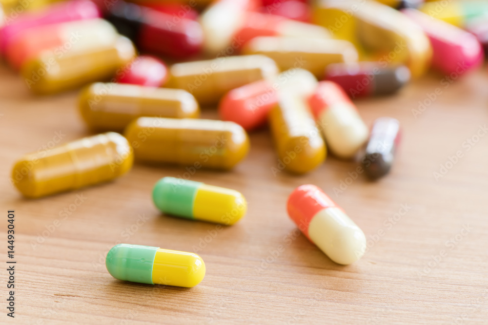 Colorful capsule pills medicine