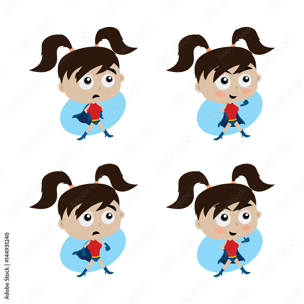 Adorable and amazing cartoon superhero in classic pose Adorable and amazing cartoon superhero in classic pose