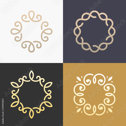 Abstract monogram elegant logo icon vector design. Universal creative premium symbol.