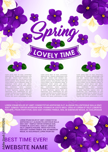 Fototapeta Naklejka Na Ścianę i Meble -  Hello Spring floral poster template design
