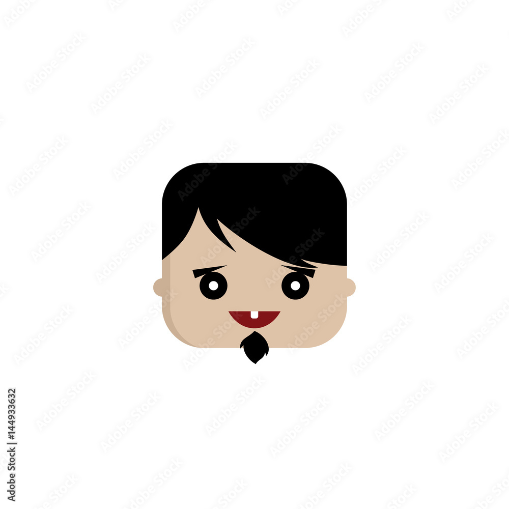 Fototapeta premium square shape funny expression cartoon head