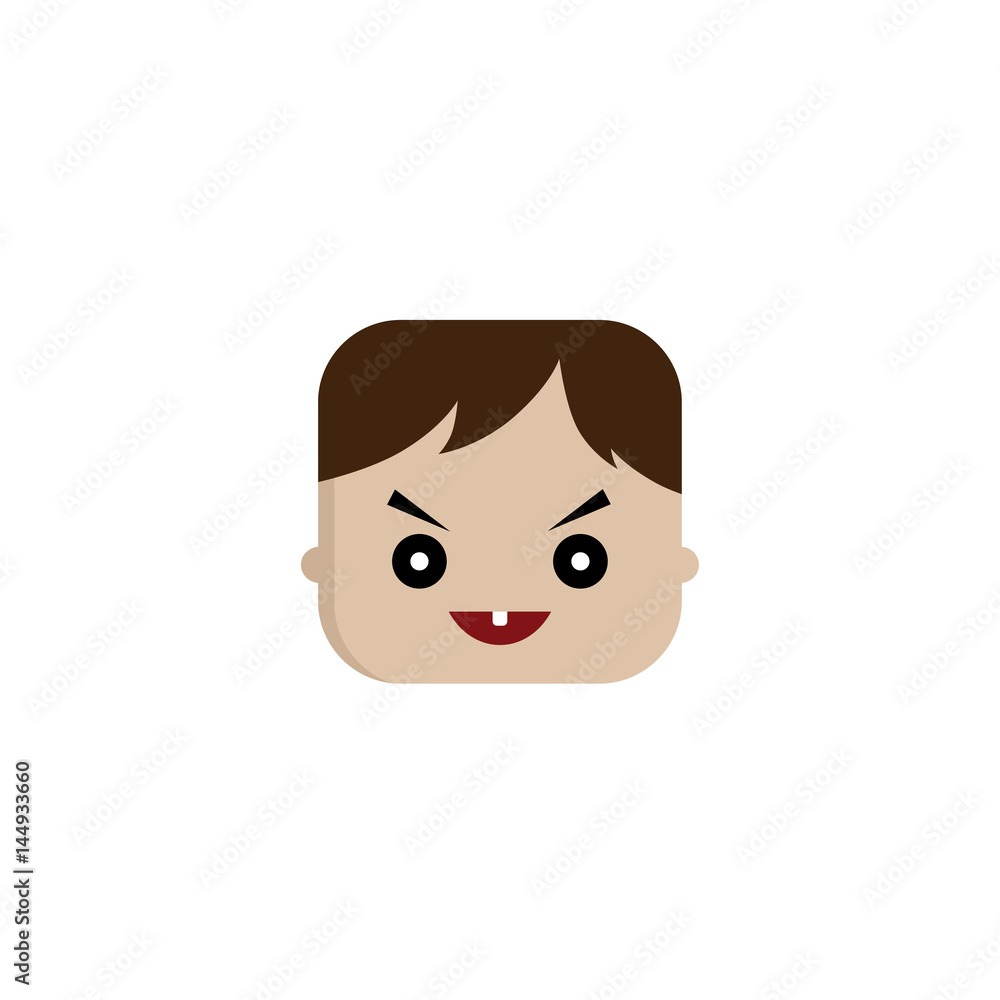 square shape funny expression cartoon head square shape funny expression cartoon head