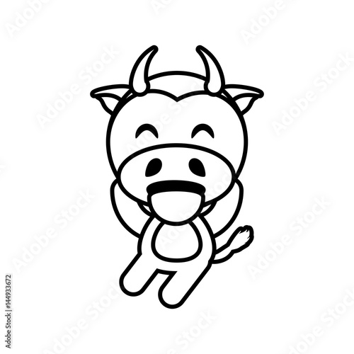 cartoon cow animal outline vector illustration eps 10